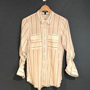 Striped Express Brand Button Down Blouse
